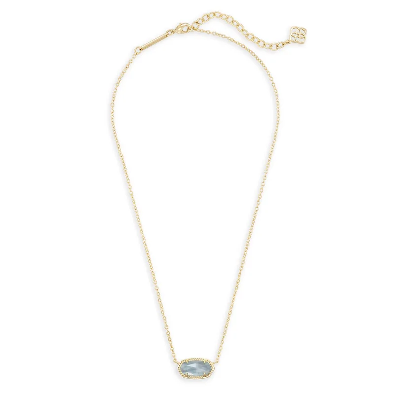 Kendra Scott Elisa Gold Pendant Necklace in Light Blue Illusion