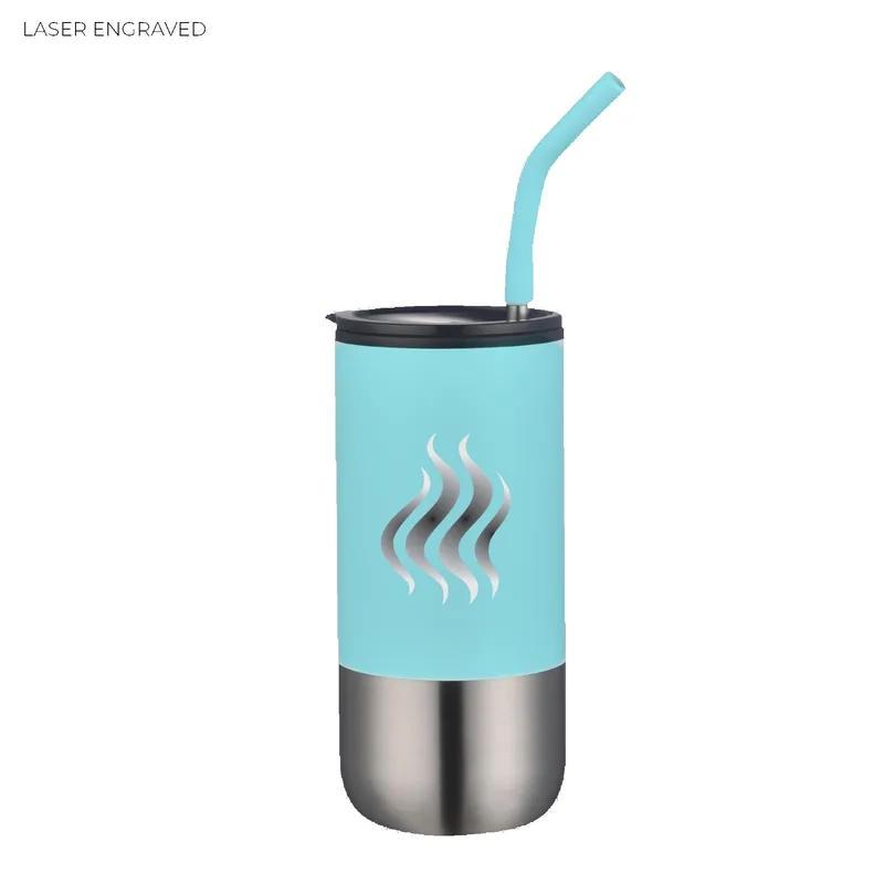 16 Oz. Double Wall Tumbler w/Straw view 3