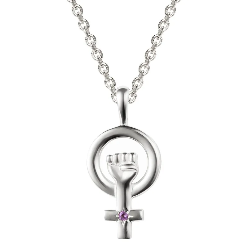 Jilco Inc Woman Power Goddess Charm Necklace - Sterling Silver