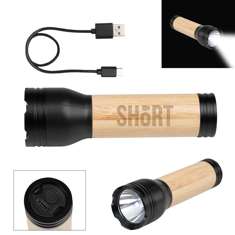 Bamboo Rechargeable Led Flashlight view 2