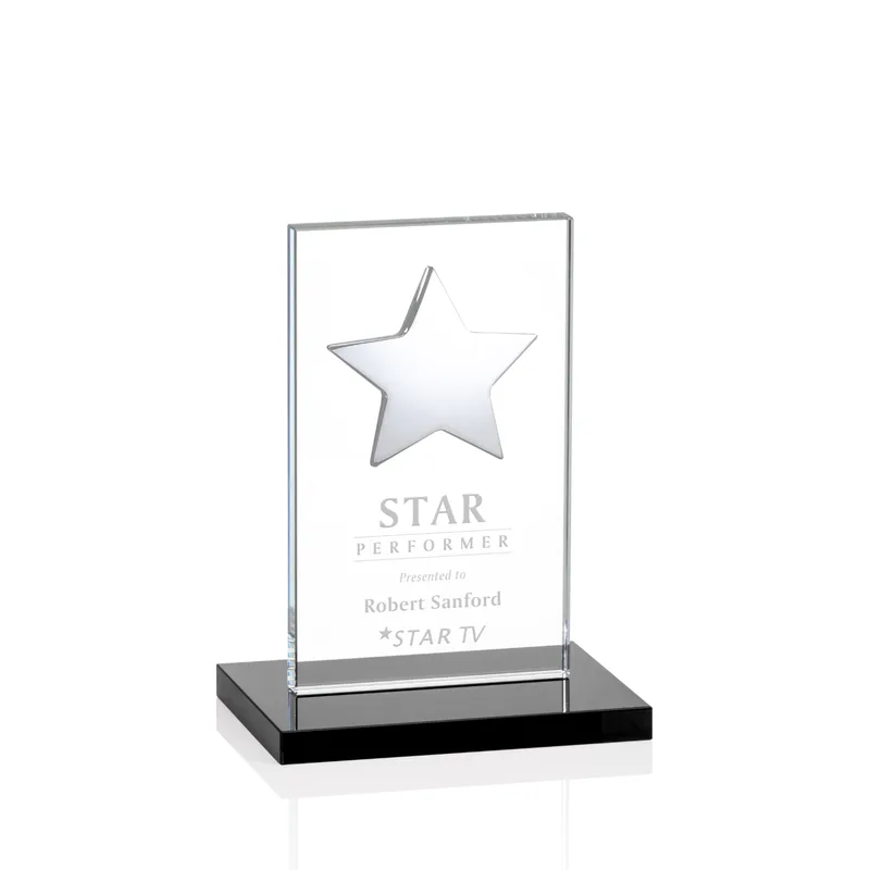 Silver Star, Black, 3" x 5" x 0.375"