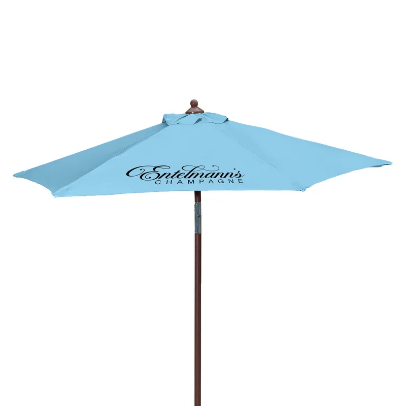 7' Wood Look Tilting Market Umbrella Kit (1 Imprint) view 6