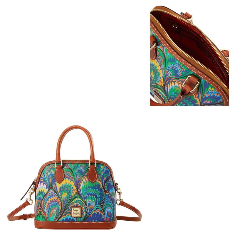 Dooney & Bourke Brown Plumes Satchel
