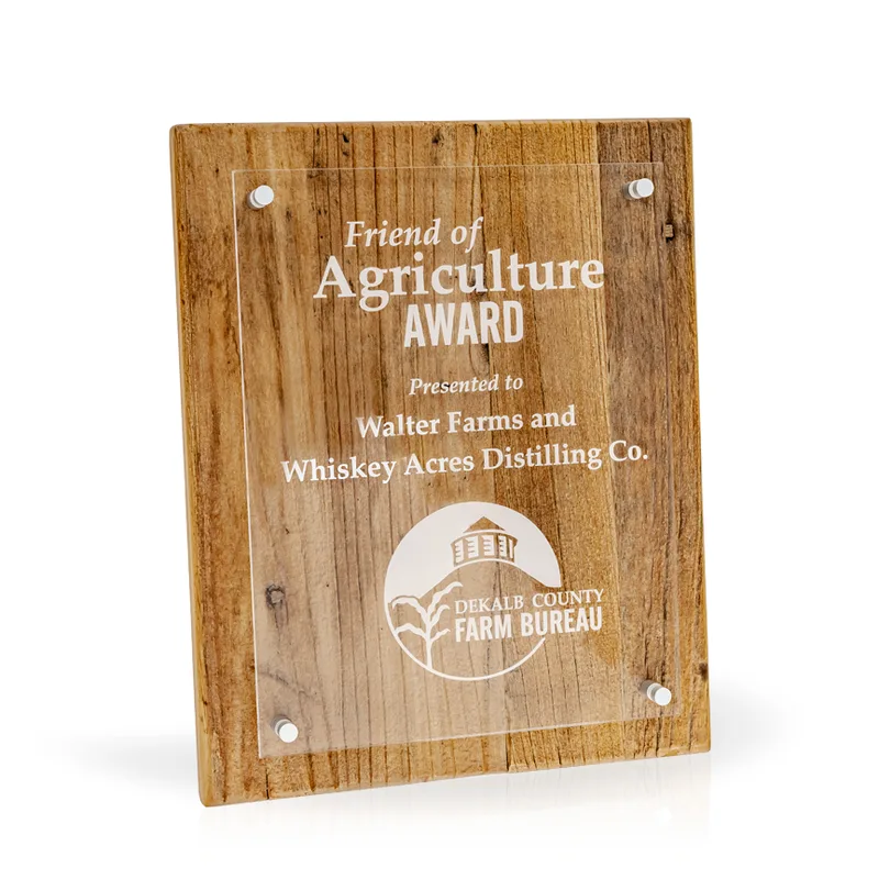 Rustico Reclaimed Wood Plaque Award - Large