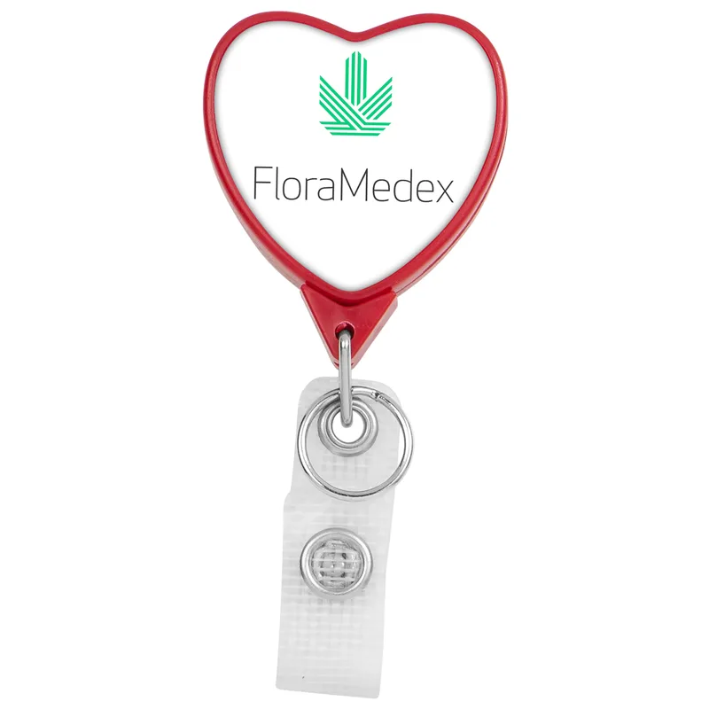 Hemp Jumbo Heart Retractable Badge Reel view 4