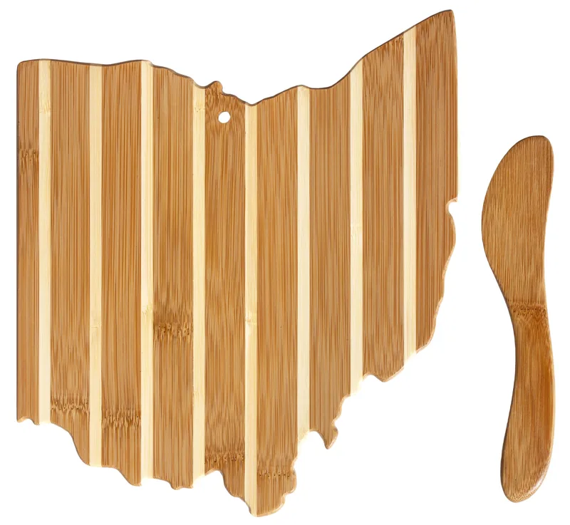 Ohio Charcuterie Board with Spreader Knife Gift Set view 2