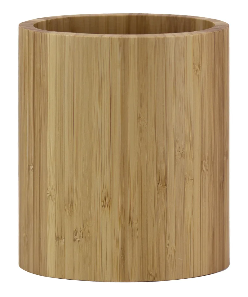 Oval Shaped Bamboo Kitchen Utensil Holder view 2