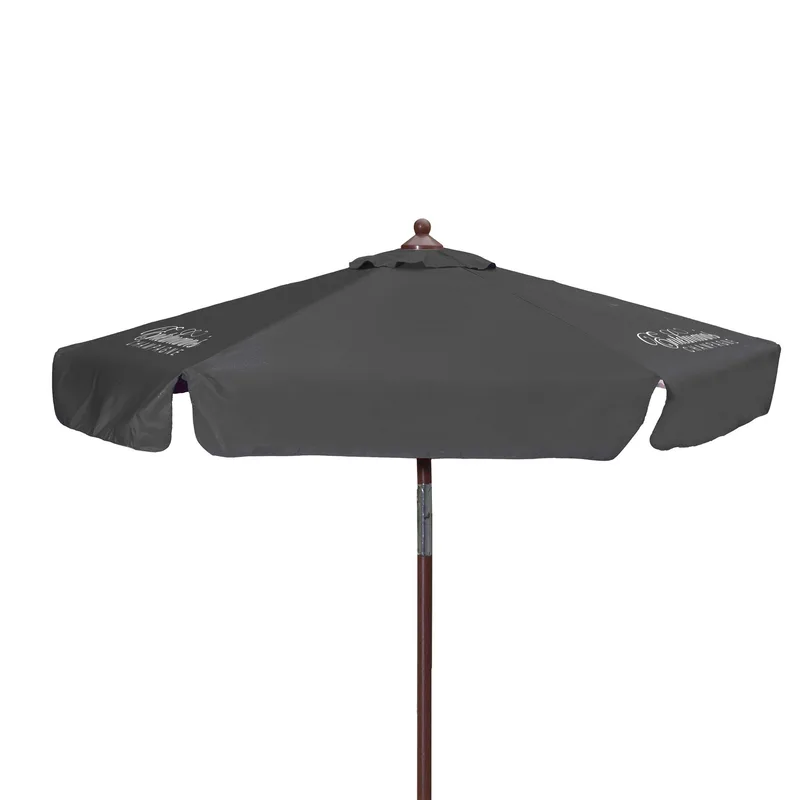 7' Wood Look Tilting Umbrella With Valance (3 Imprints) view 2