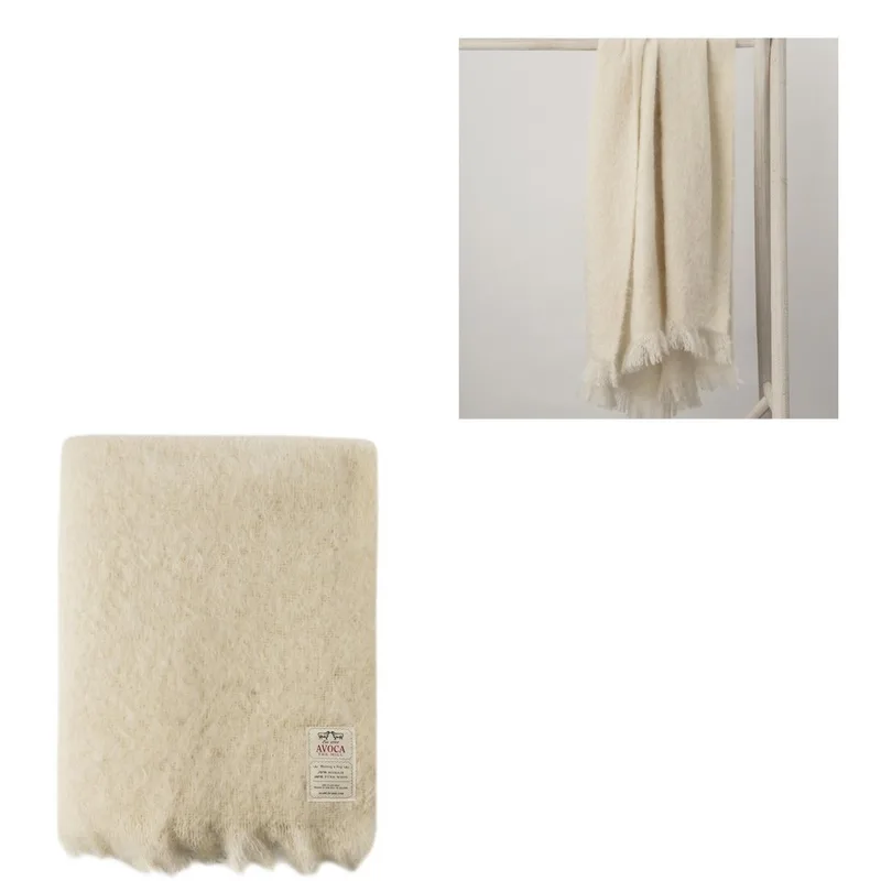 Avoca M11 Cream Mohair Throw