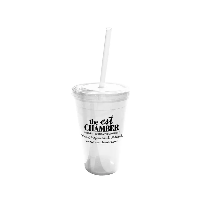 Geneva 16 Oz Tumbler w/Straw view 4