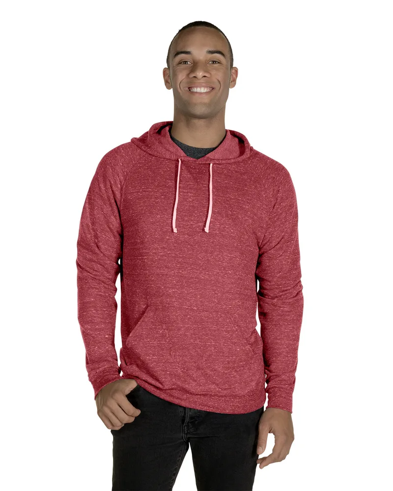 Jerzees Adult Snow Heather Raglan Hooded Sweatshirt view 7