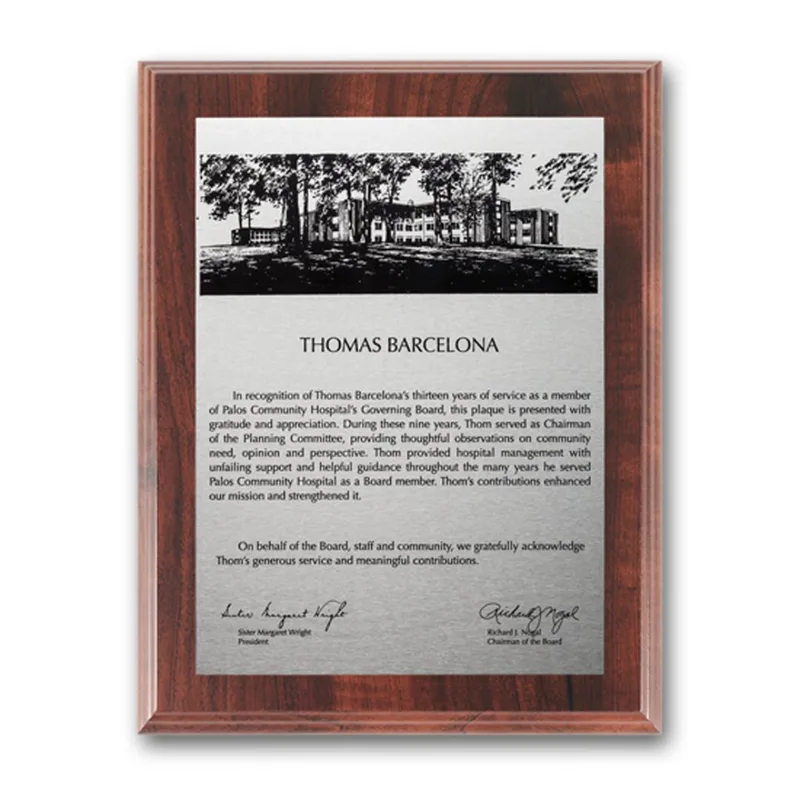Etch/Oxidized Plaq - Walnut Finish