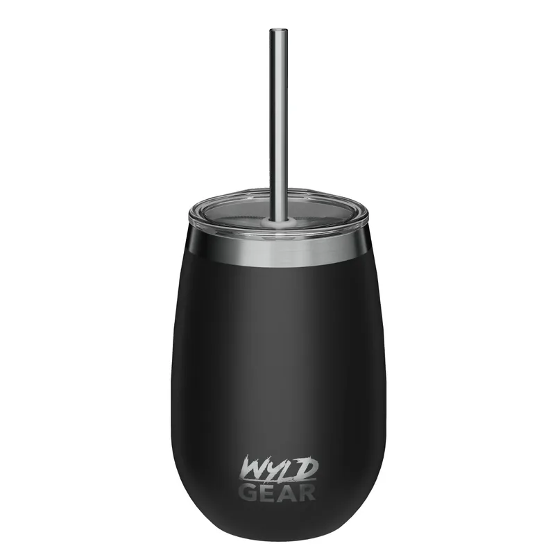 12 oz Wyld Gear® Stainless Steel Vacuum Insulated Wine Tumbler With lid view 2