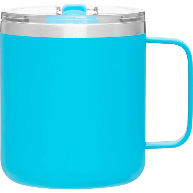 12 oz Camper Travel Mug (Matte Aqua) view 2
