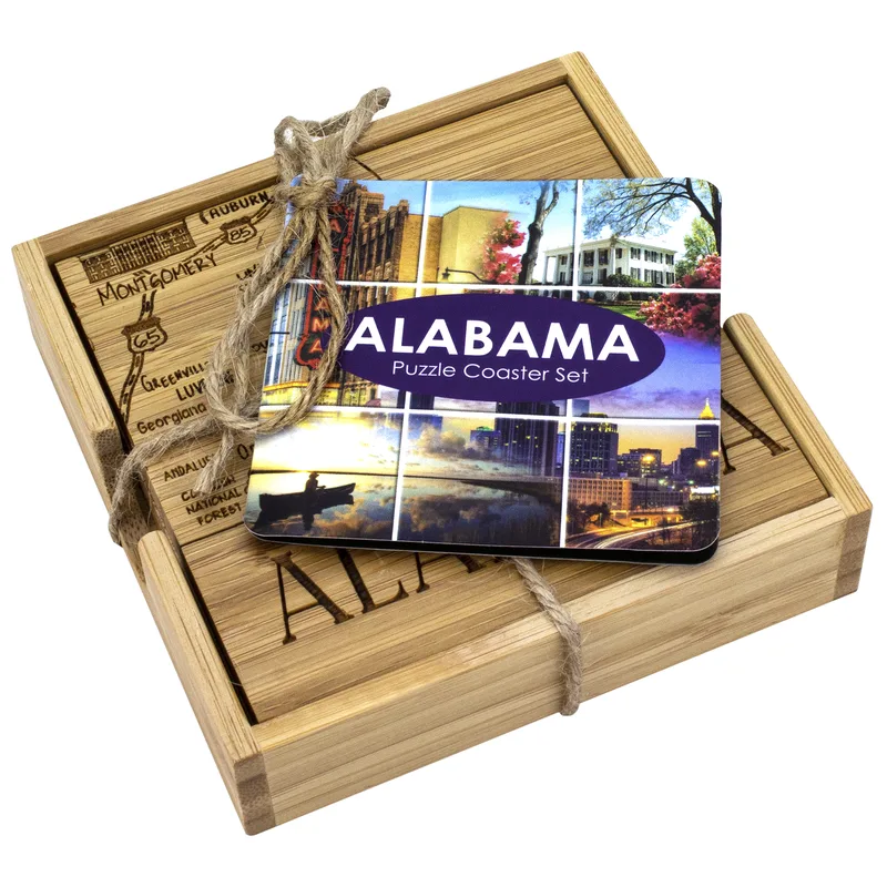 Alabama Puzzle Coaster Set view 4