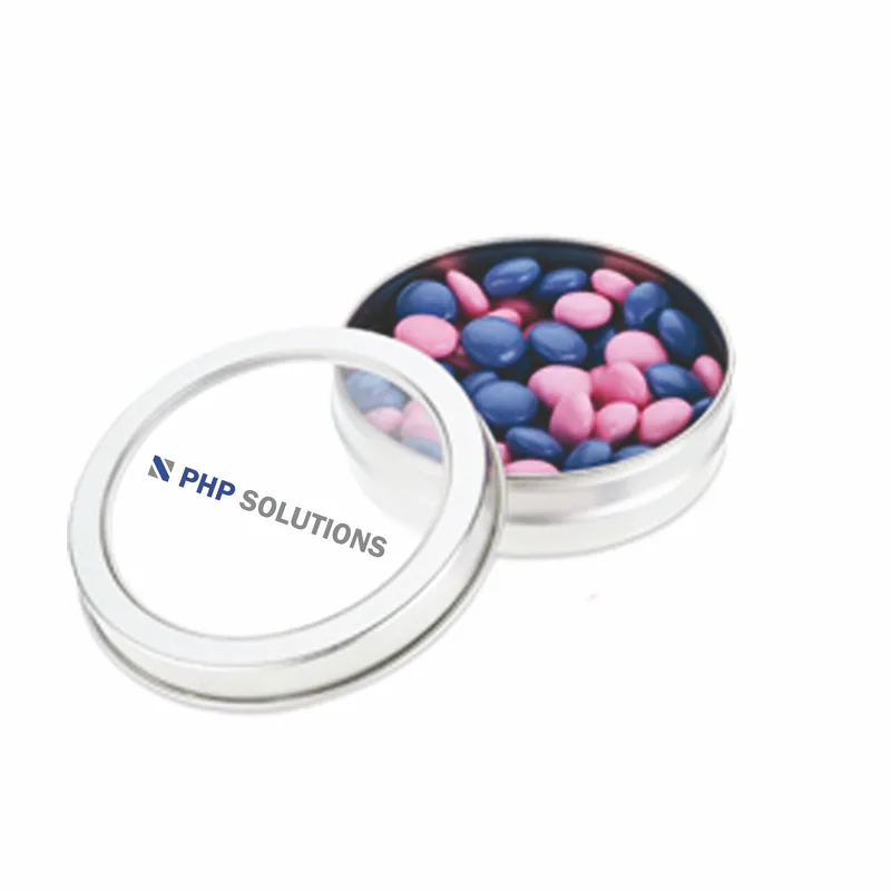 Top View Tin W/Chocolate Buttons