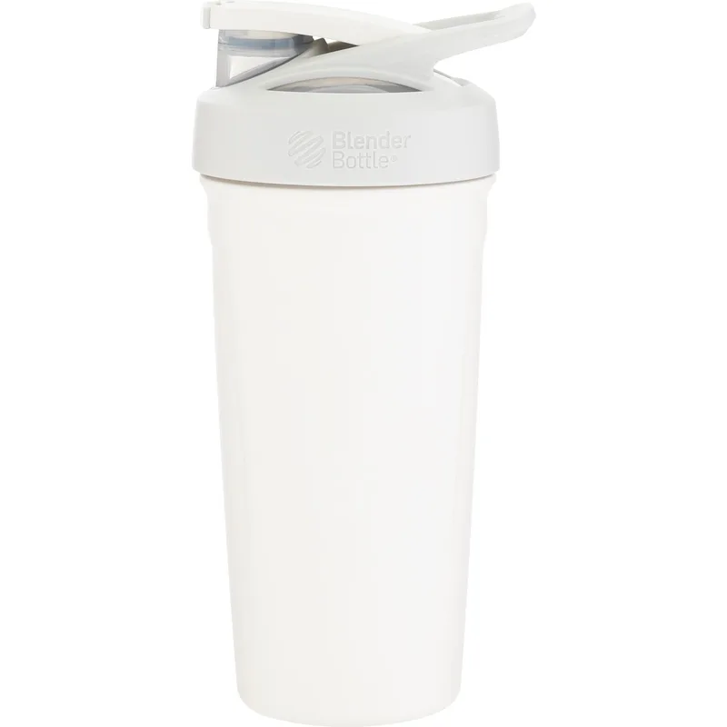 24 oz BlenderBottle Shaker Bottle Strada Stainless (White) view 2