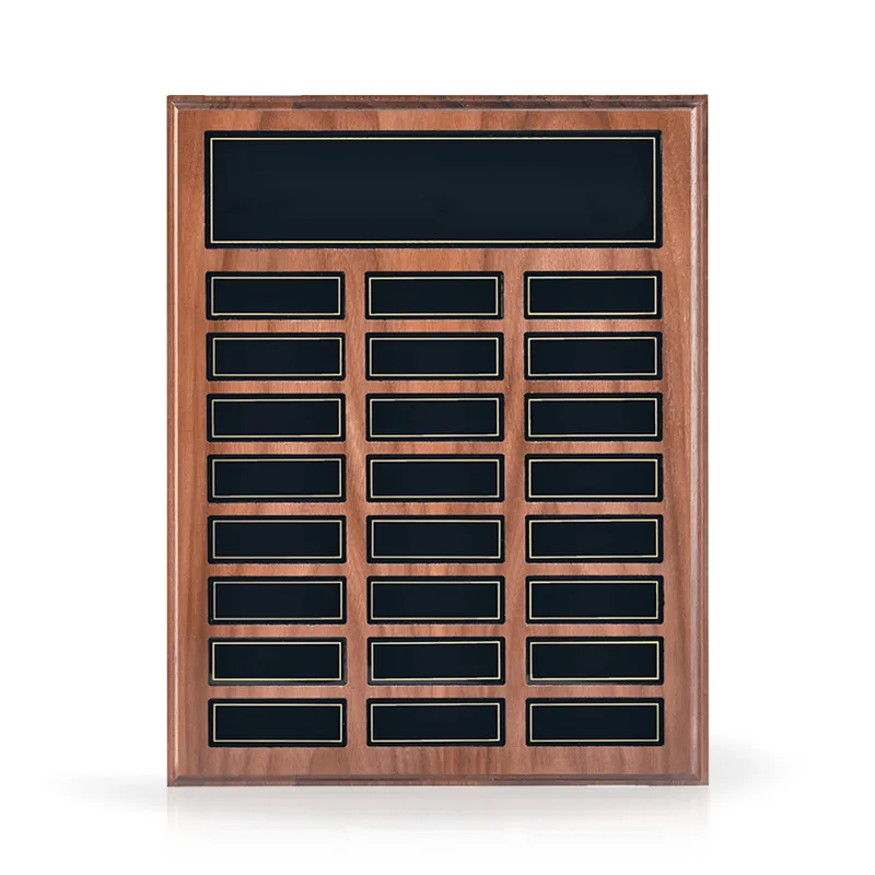 Contempo Magnetic Walnut Perpetual Award Plaque - 13x10.5, Vertical view 2