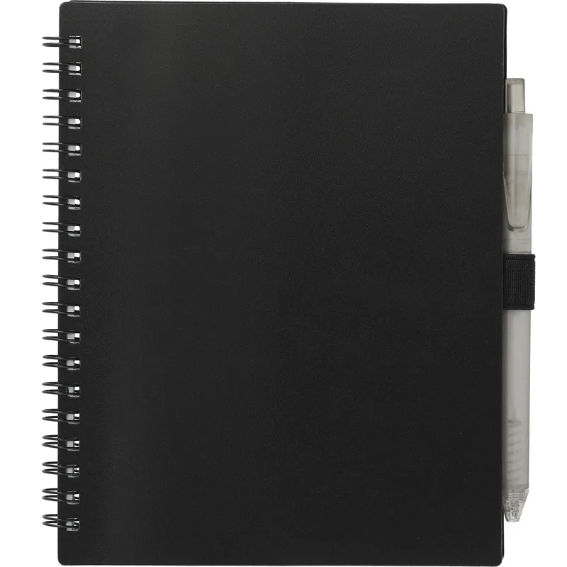 5.5'' x 7'' FSC® Recycled Spiral Notebook w/ rPET Pen view 2