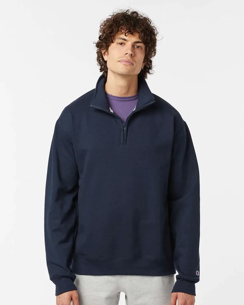 Champion® Unisex Powerblend Quarter-Zip Pullover view 2