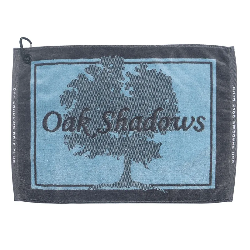 100% Cotton Jacquard Woven Golf Towel w/Carabiner view 2