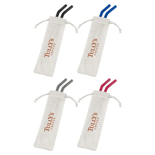 Reusable Stainless Steel Two Straw Set view 2