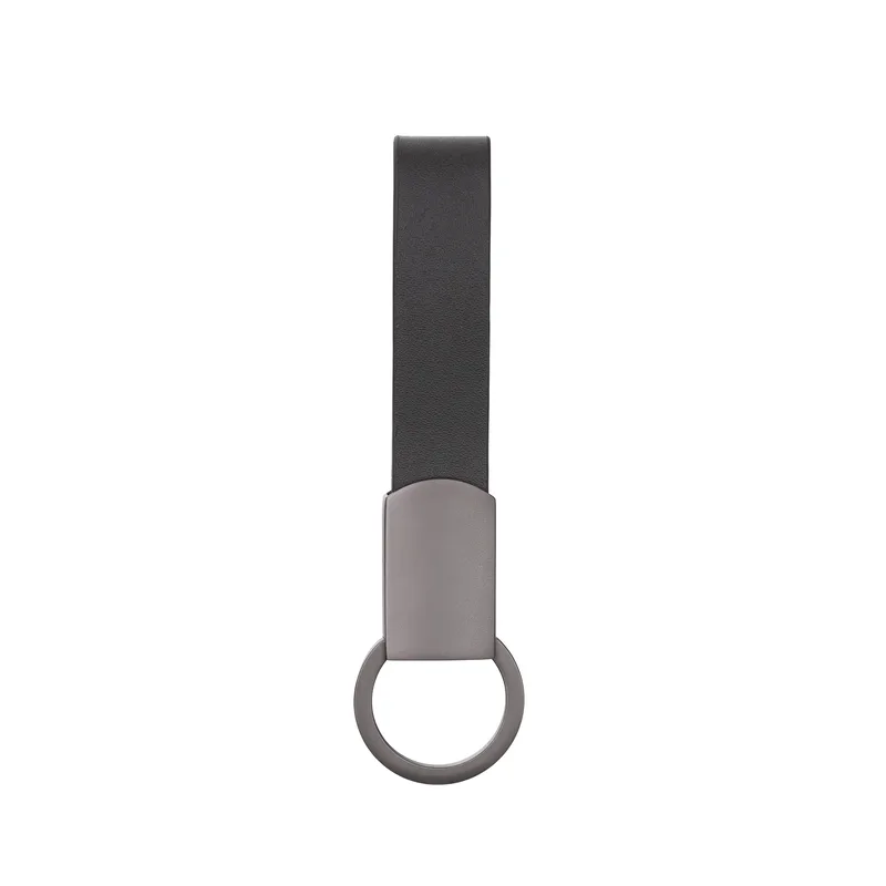 Axis Gunmetal Leather Keyring view 2
