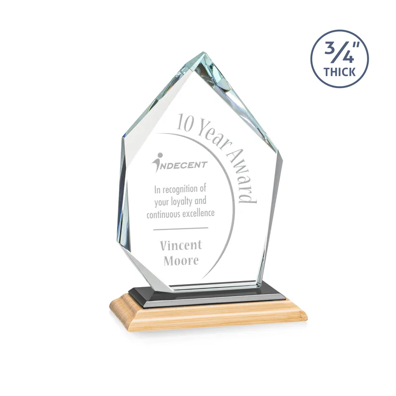 Deep Etch, Standard base, Bamboo, Black, 5" x 7.25" x 3"