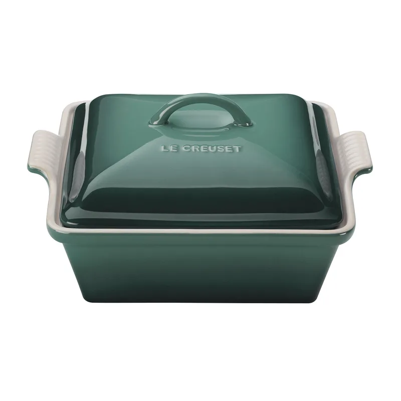 Le Creuset 2.5Qt Heritage Stoneware Covered Square Casserole Artichaut