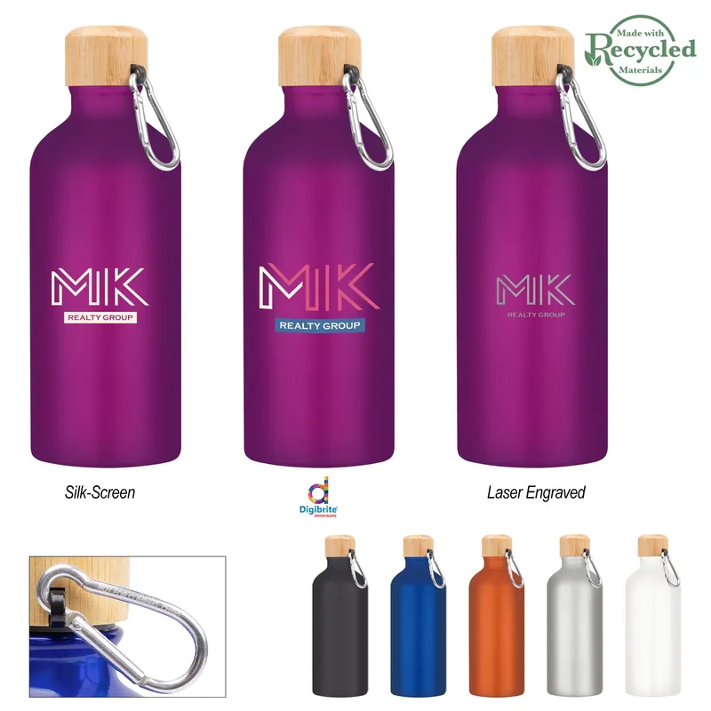 20 Oz. Aluminum Tundra Bike Bottle With Bamboo Lid view 2
