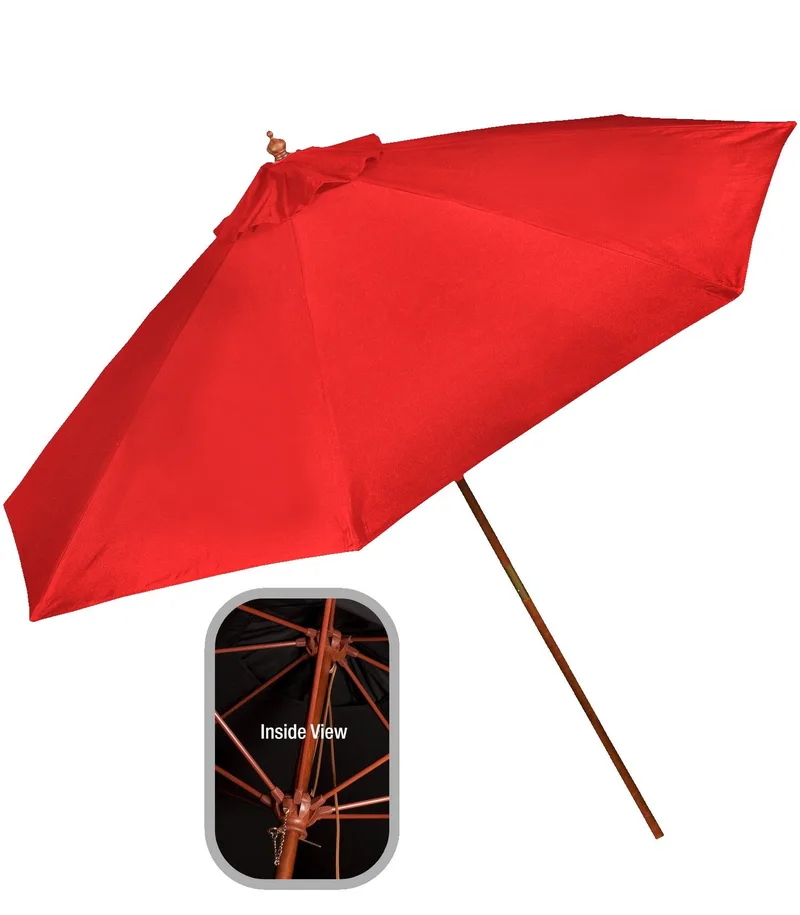 9' Wooden Market Umbrella view 2