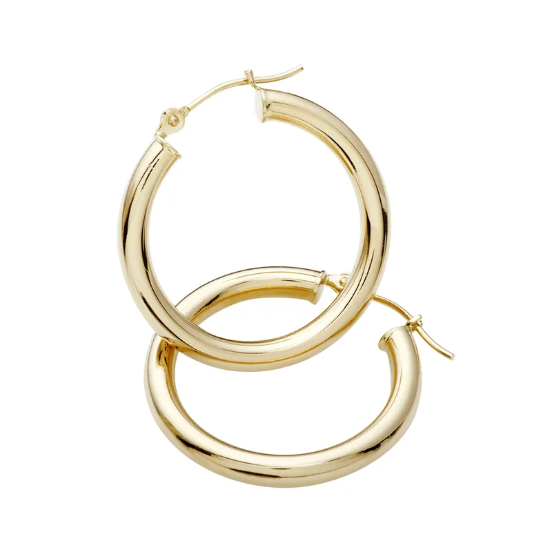 Jilco Inc Yellow Gold Hoop Earrings - 25mm
