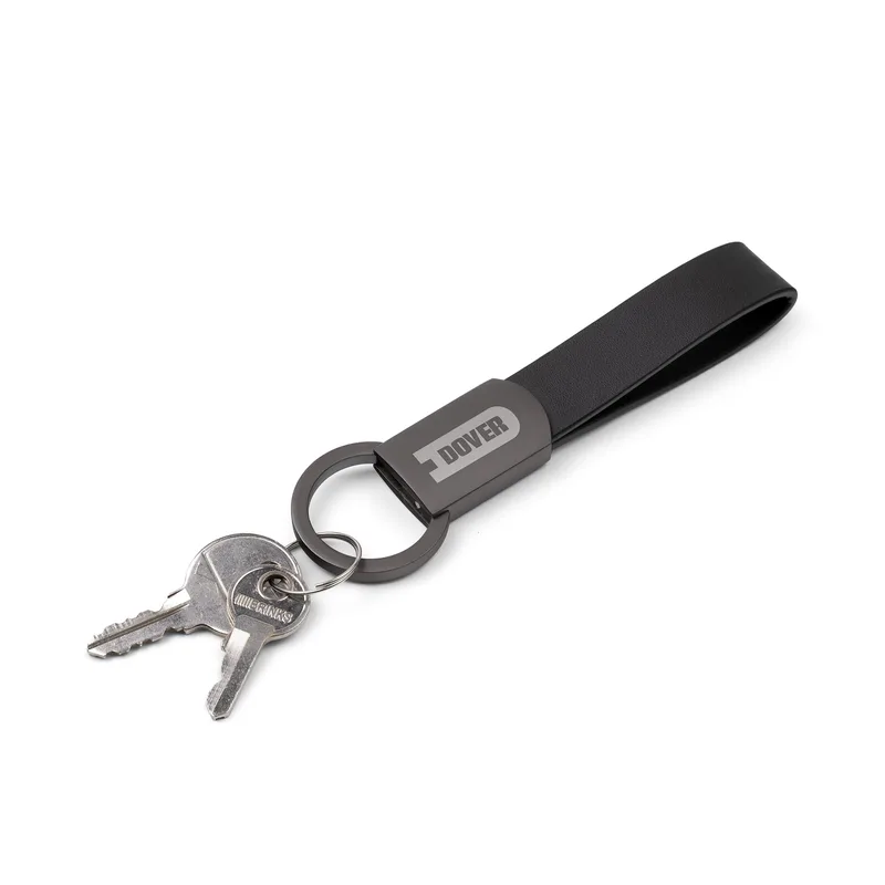 Axis Gunmetal Leather Keyring view 3