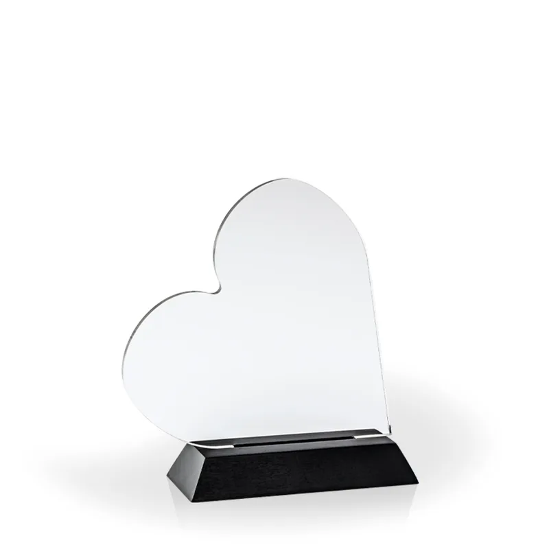Heart Award with Black Wood Base - UV Printed view 2