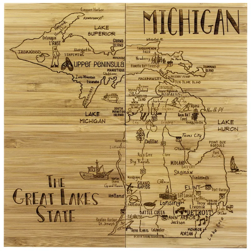 Michigan Puzzle Coaster Set view 2
