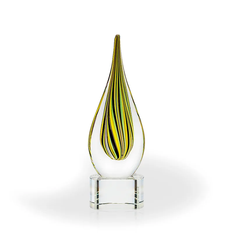 Linden Flame Art Glass Award - Clear Base view 2