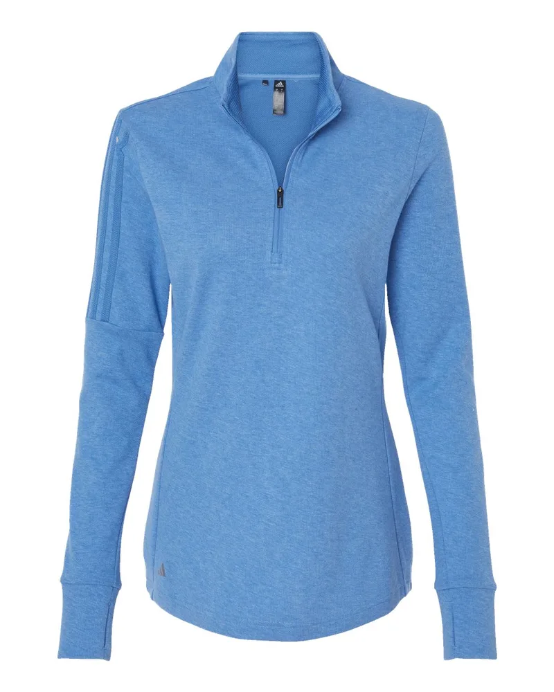 Adidas® Women's 3-Stripes Quarter-Zip Sweater Pullover Sweater view 5