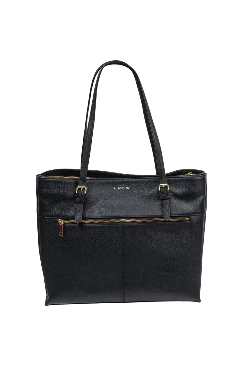 Champs Luggage Gala Collection Leather Tote Bag Size 12.5"X14"X6"
