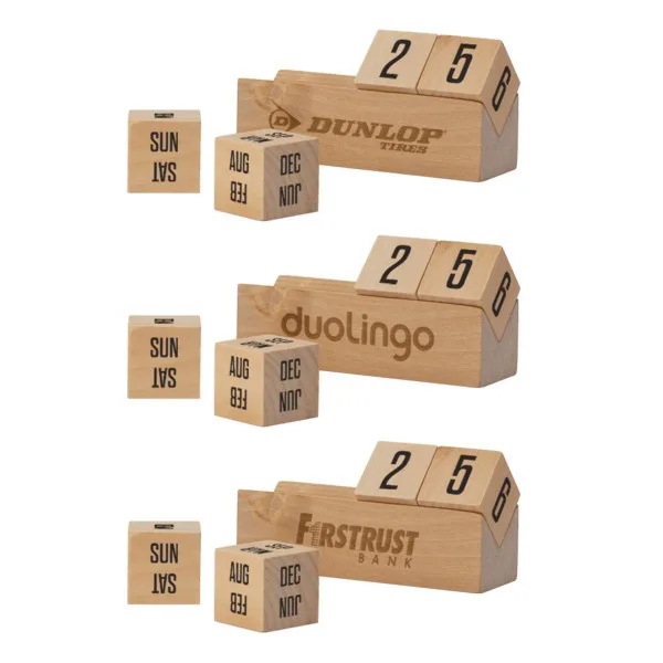 Boa 4" Laser Engraved Wooden Perpetual Calendar