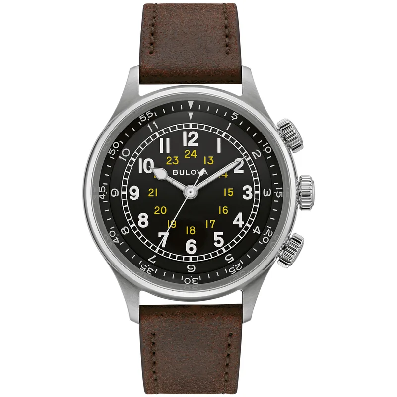 Bulova Watches Men's A-15 Pilot Watch w/Brown Leather Strap