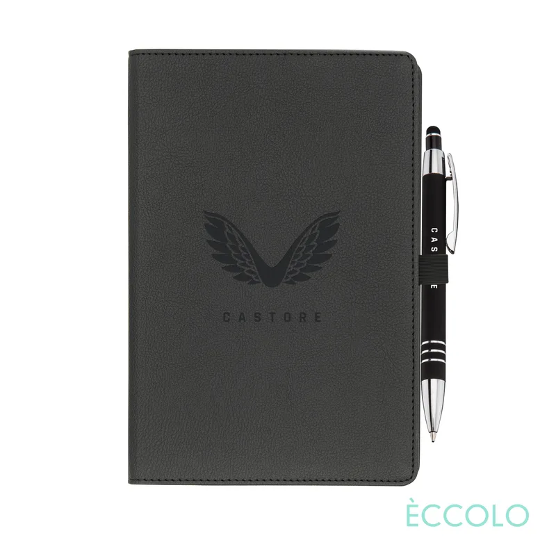 Journal & Clicker Pen, Black/Black
