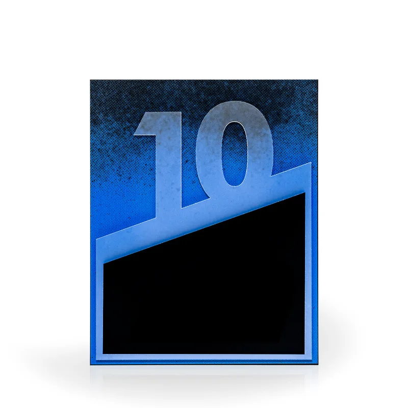 10 Year Flow Acrylic Award Plaque view 2