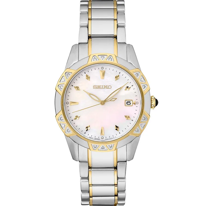 Seiko Watch Diamonds Tt Quartz Mop Dial