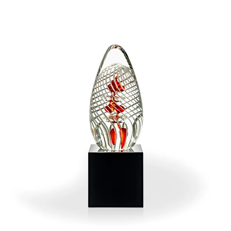 Ada Art Glass Award - Black Cube view 2
