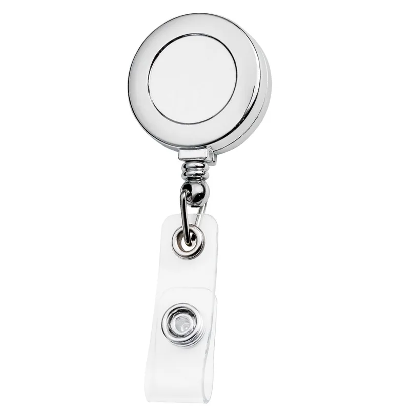 Metallic Finish Round Retractable Badge Reel view 2