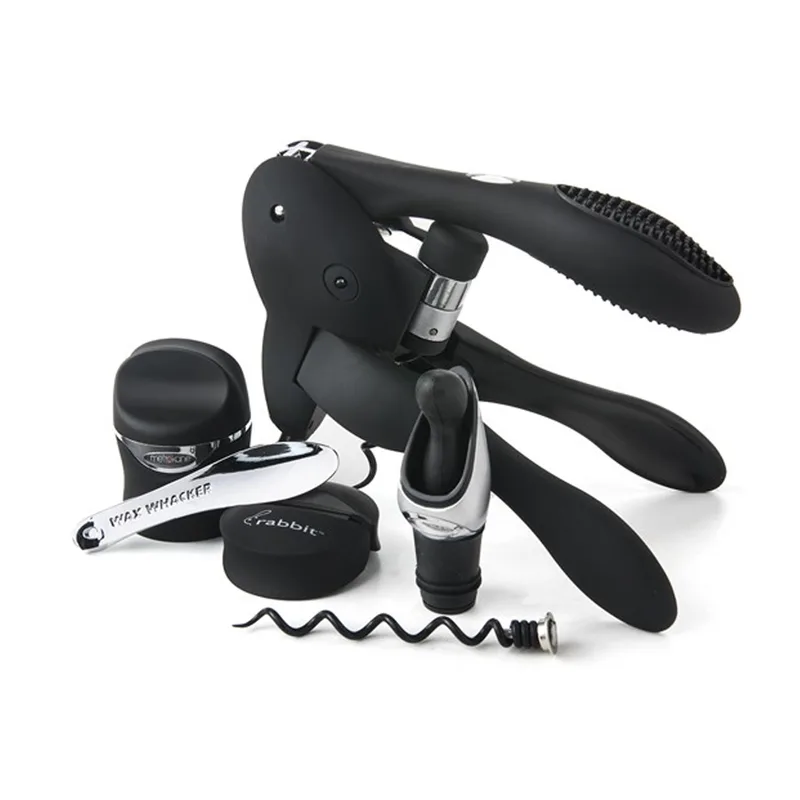 Rabbit 6 Piece Rabbit Black Wine Tool Kit