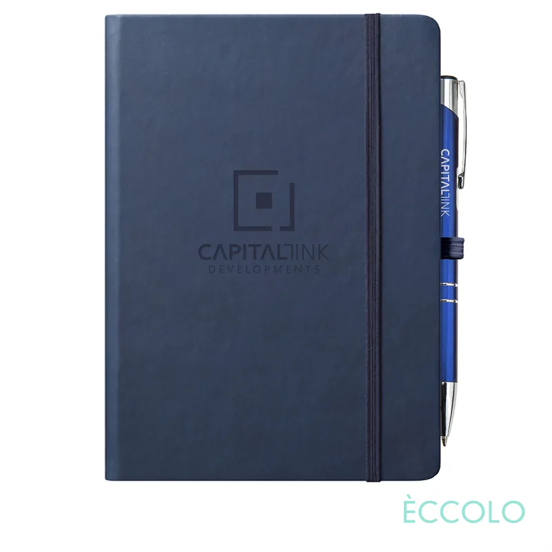 Journal & Clicker Pen, Navy Blue/Blue
