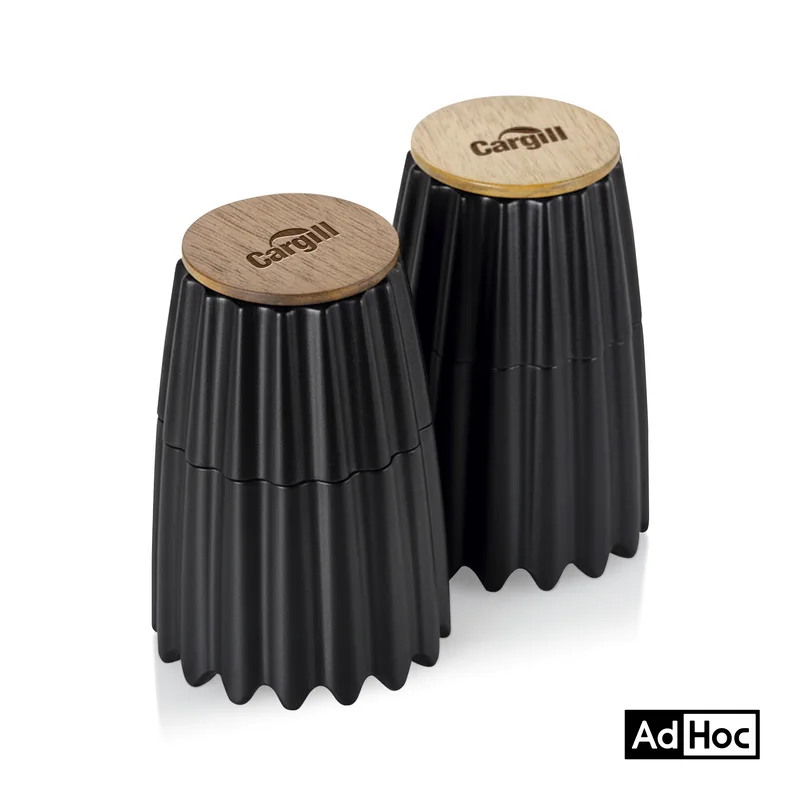 AdHoc® MagTwo Salt & Pepper Mill Set w/Bamboo Wood Lid