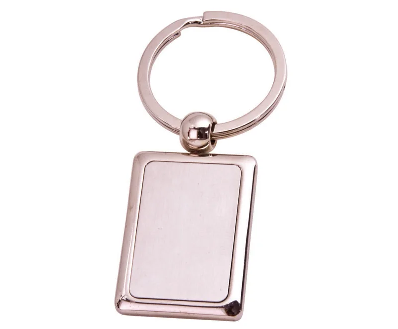 Flat Rectangle Zinc Keychain view 2