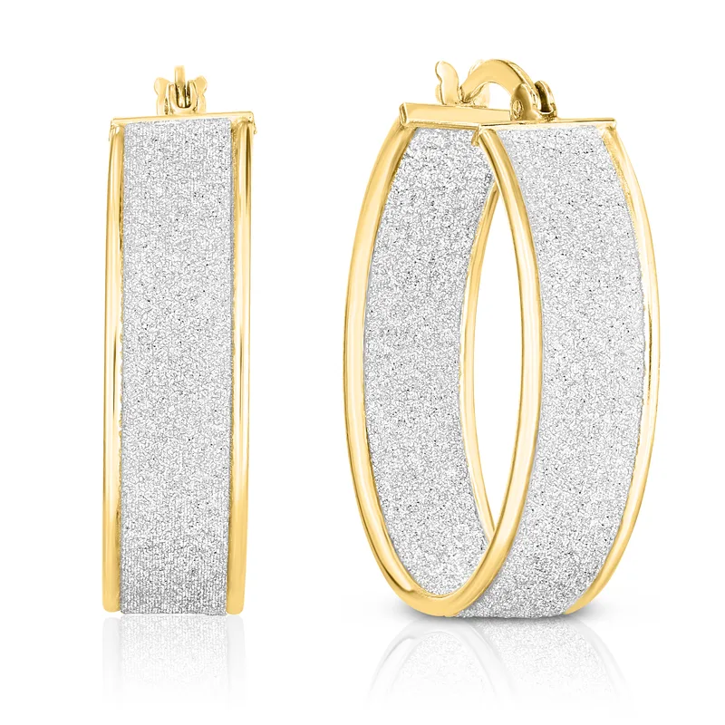 Jilco Inc Glitter Hoops - Sterling Silver 25mm